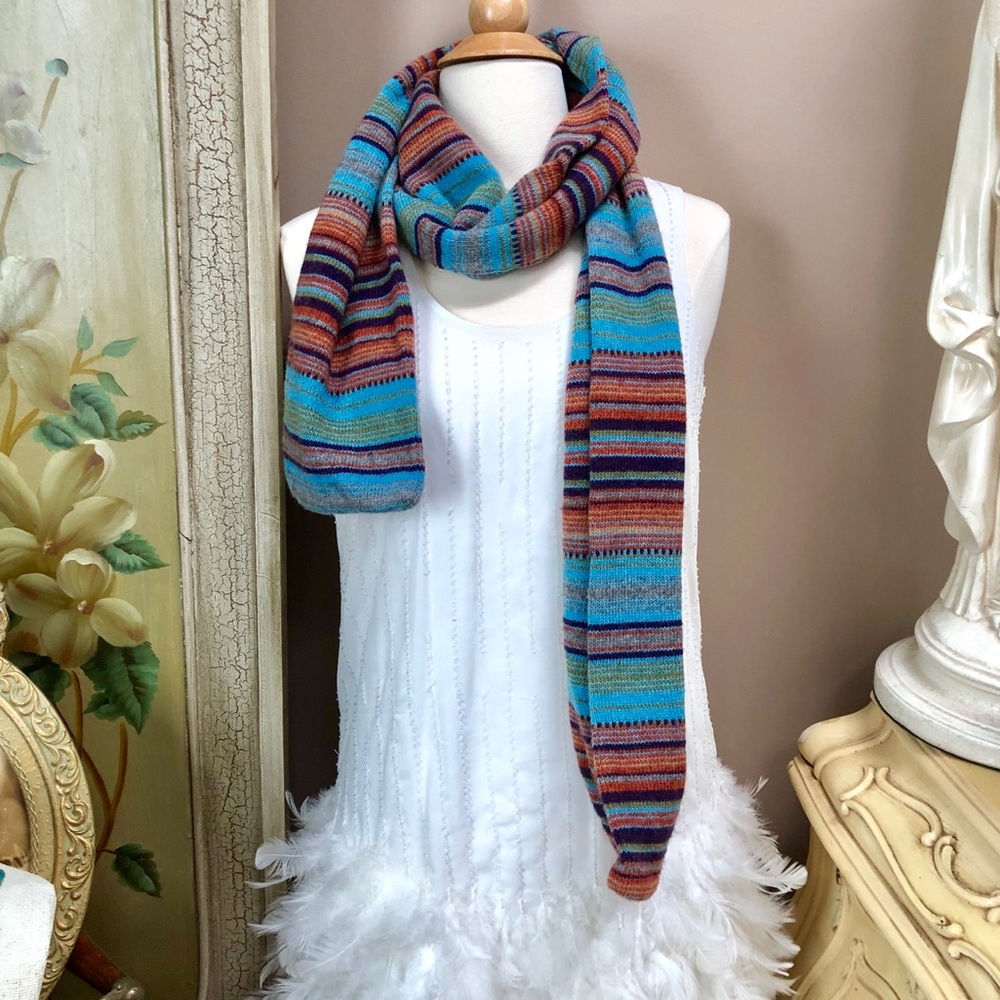 Inuerni striped wool blended scarf made in Italy